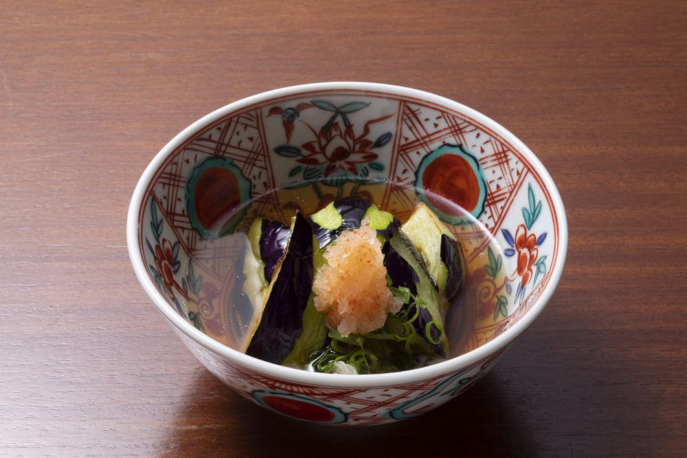 大阪『味菜（あじさい）』の丸茄子の揚げだし