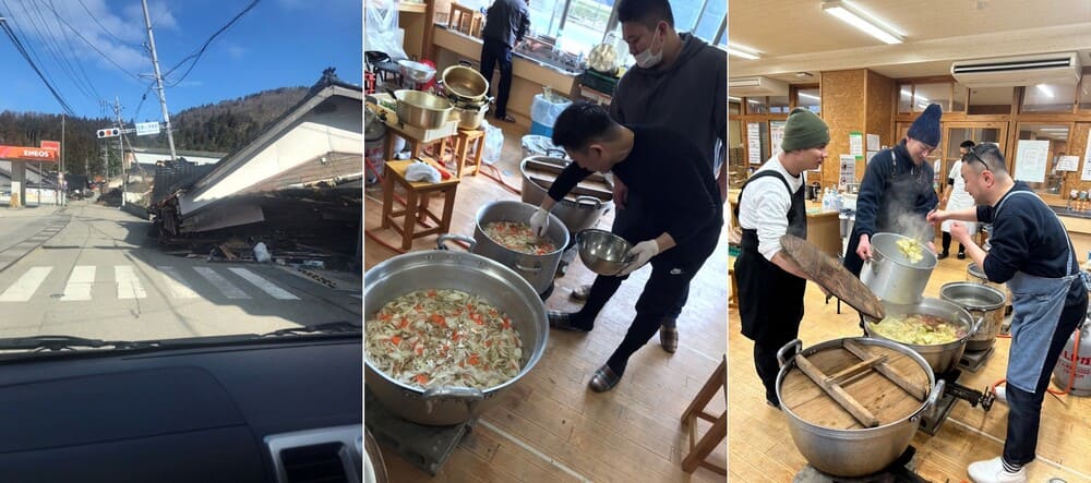 能登半島地震の炊き出しの様子