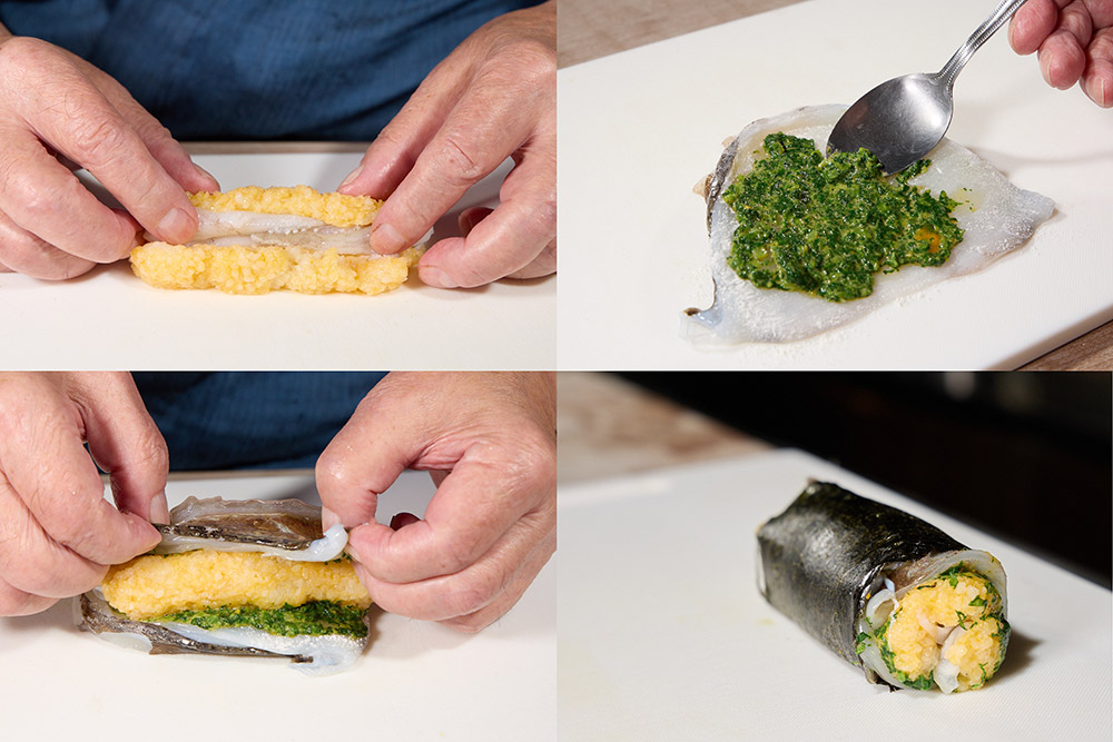 巻針イカの白扇揚